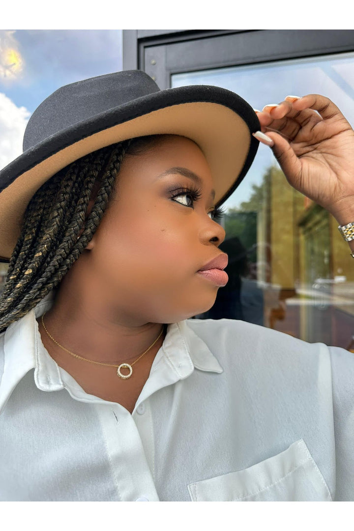 Black And Tan Bottom Fedora Hat