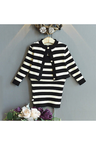 Monochrome Sweater Dress Set