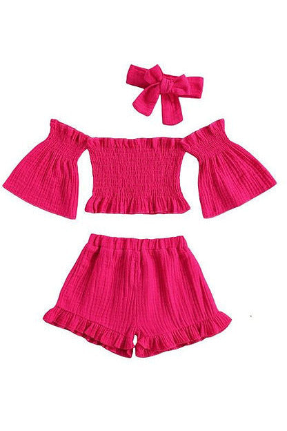 Pink Off Shoulder Set