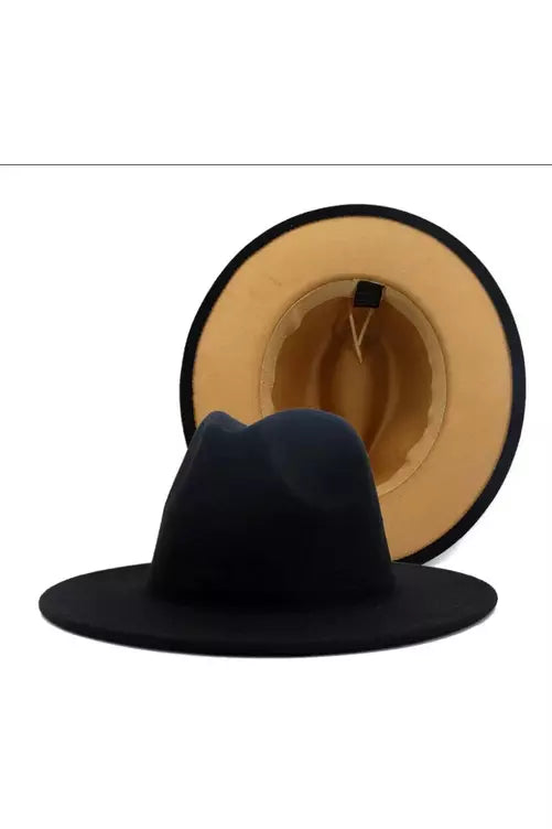 Black And Tan Bottom Fedora Hat