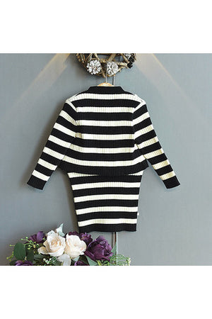 Monochrome Sweater Dress Set